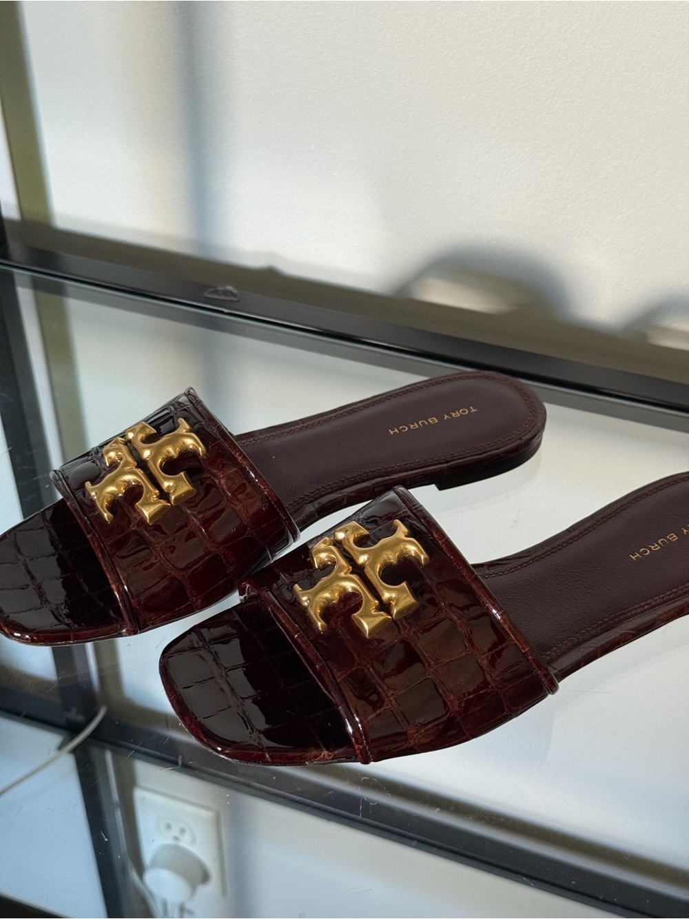 Tory Burch Croc Embossed Eleanor Slide - Picture 2 of 3